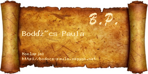 Bodócs Paula névjegykártya